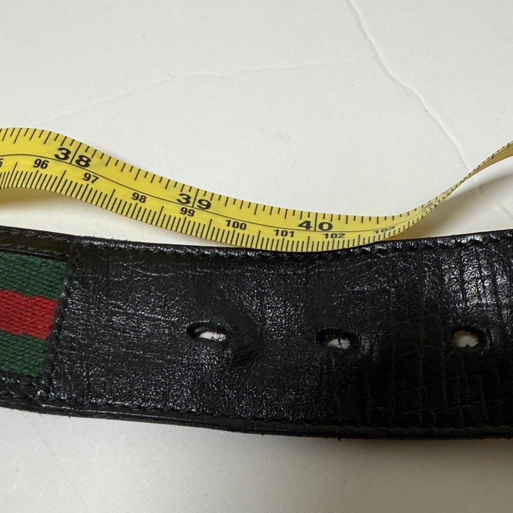 Gucci Unisex Black, Green, and Red Web Belt size 110/44 - Picture 5 of 6